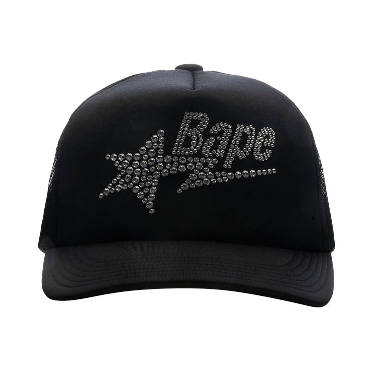 BAPE Crystal Stone STA Logo Mesh Cap 'Black'
