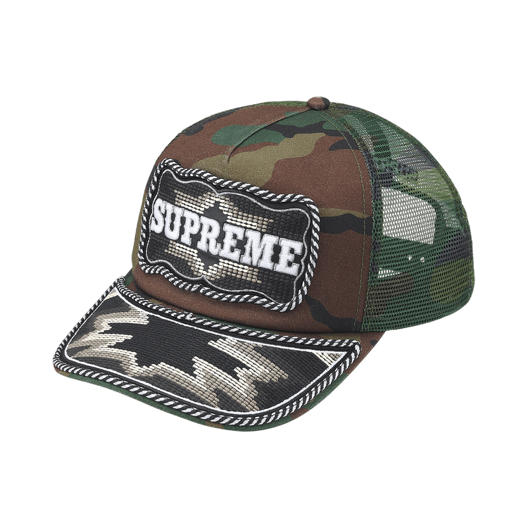 Supreme Western Embroidered Mesh Back 5-Panel 'Woodland Camo'