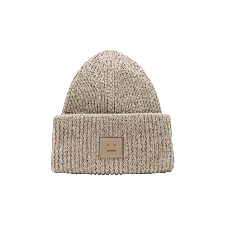 Acne Studios Large Face Logo Beanie 'Greige Melange'