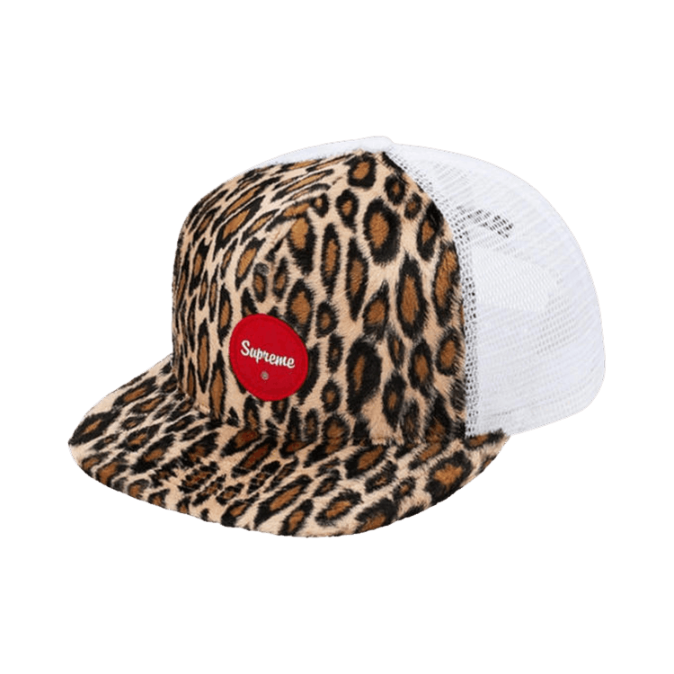 Supreme Leopard Mesh Back 5-Panel Cap 'White'
