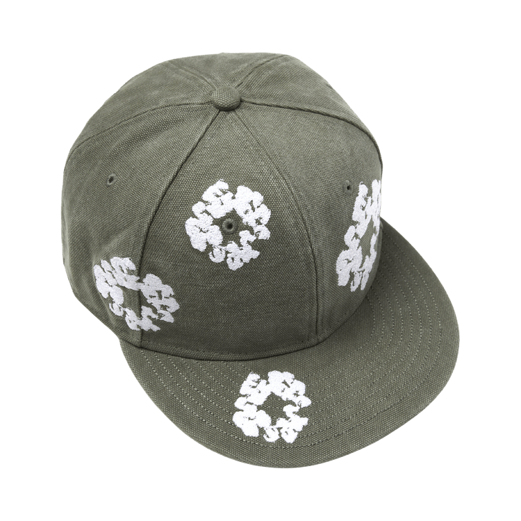 Denim Tears Cotton Wreath New Era 59FIFTY Canvas Fitted Cap 'Olive'