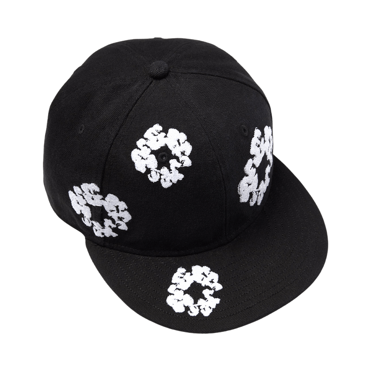 Denim Tears Cotton Wreath New Era 59FIFTY Canvas Fitted Cap 'Black'