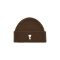 Ami Quota Beanie With De Coeur 'Marron Chocolat/Ecru'