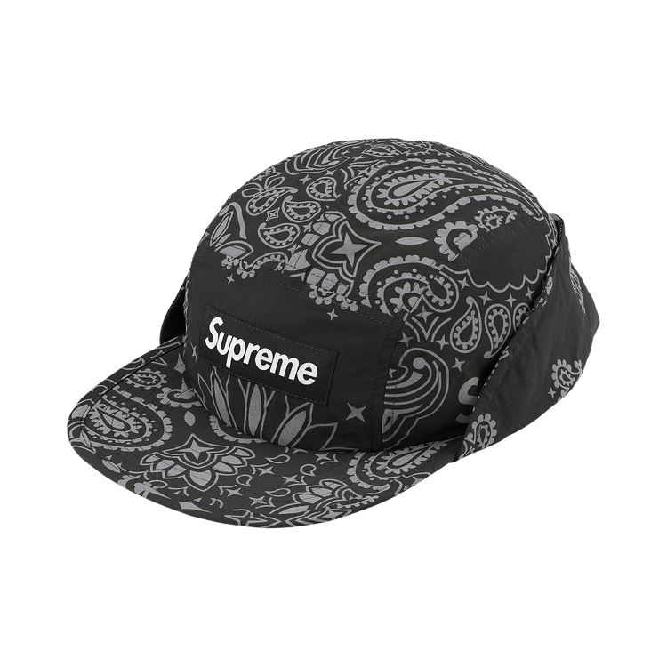 Supreme Reflective Bandana Sunshield Camp Cap 'Black'