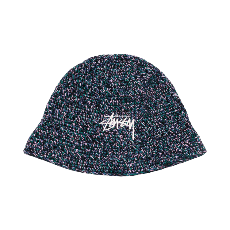 Stussy Hemp Stock Knit Bucket Hat 'Multi Navy'