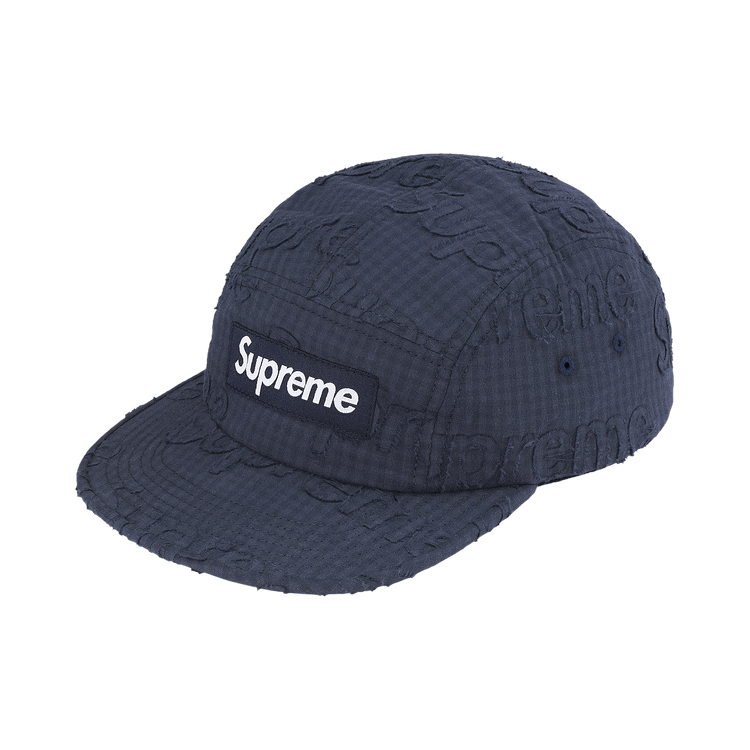 Supreme Monogram Gingham Camp Cap 'Navy'
