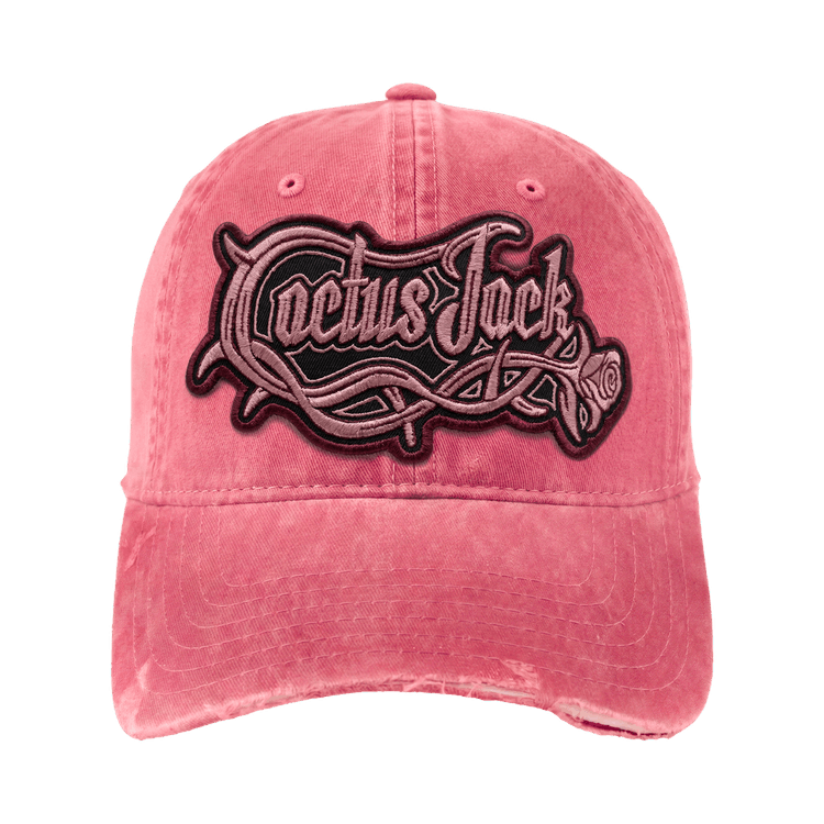 Cactus Jack by Travis Scott Distressed Patch Logo Hat 'Pink'