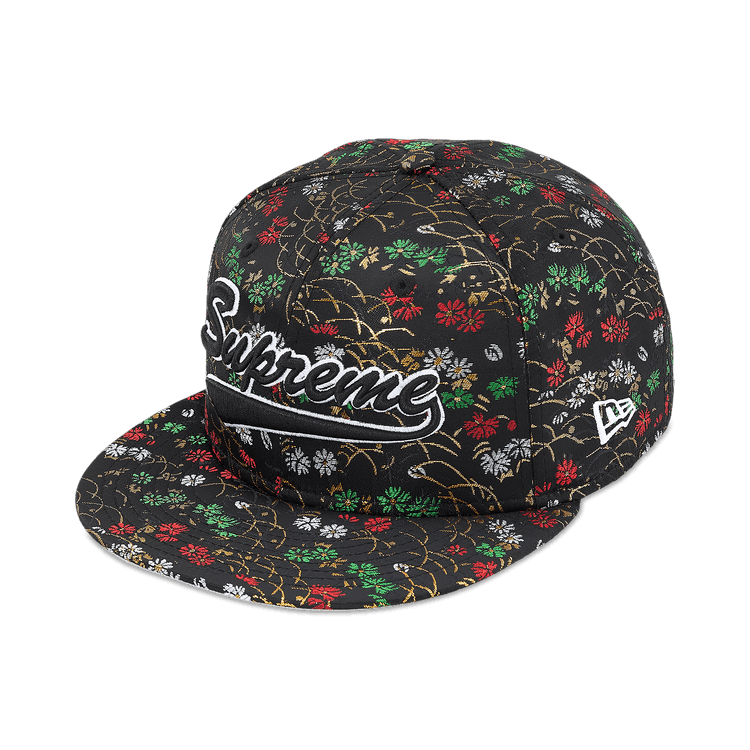 Supreme Floral Jacquard New Era 'Black'