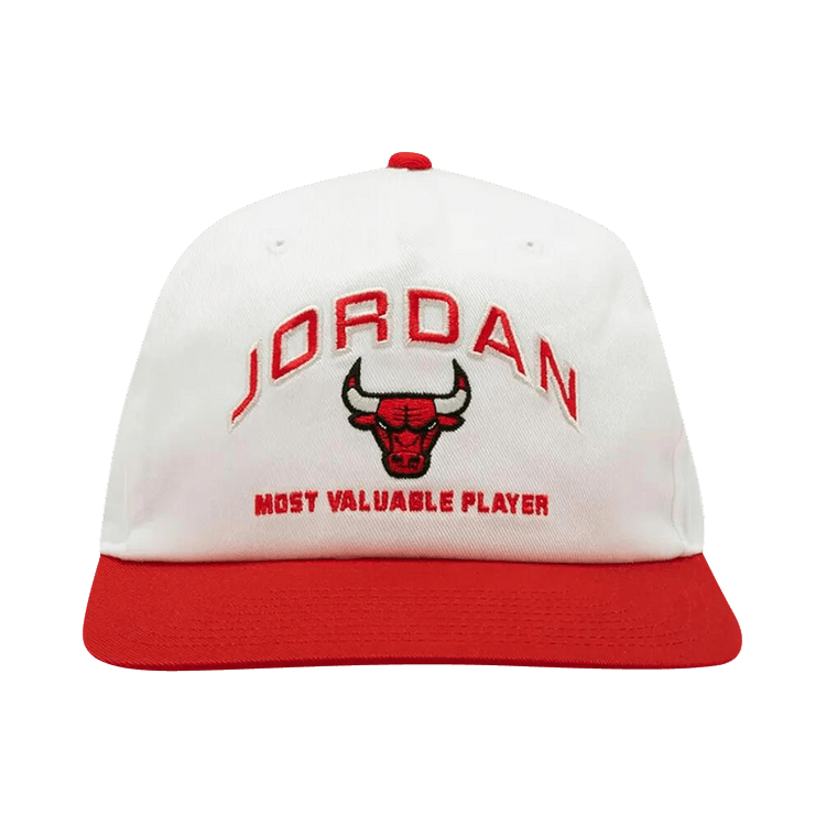 Air Jordan Pro Unstructured Flat Bill Hat 'White/University Red'