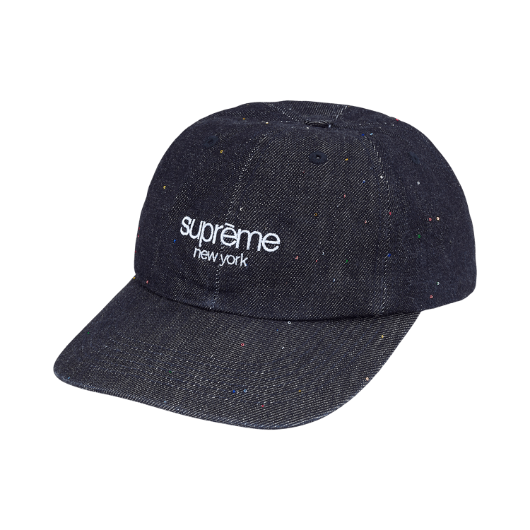 Supreme Sequin Denim Classic Logo 6-Panel 'Indigo'