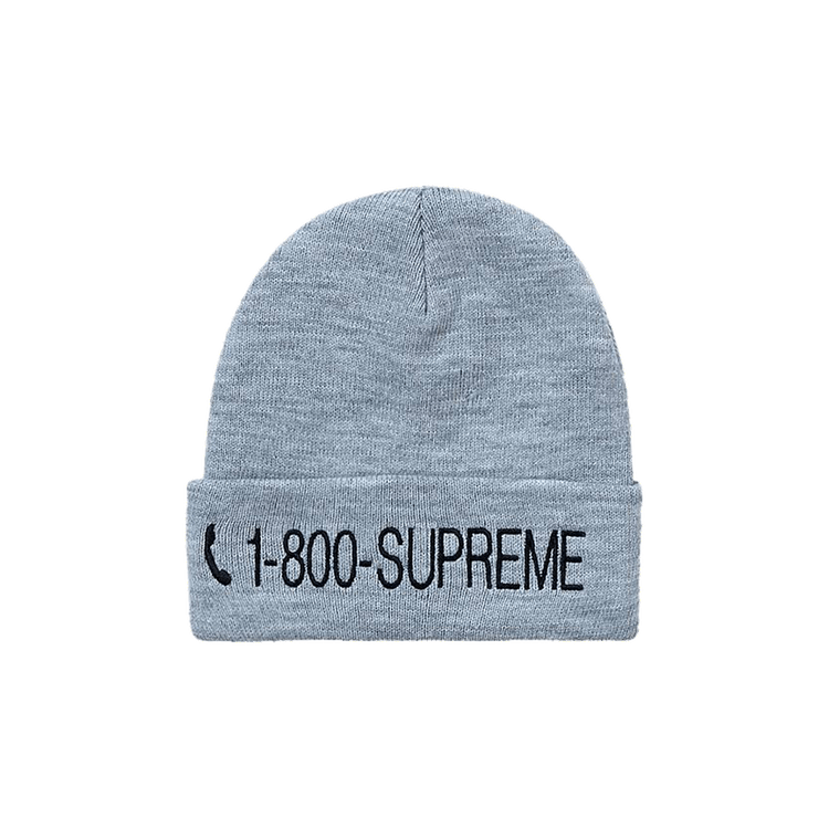 Supreme 1-800 Beanie 'Heather Grey'