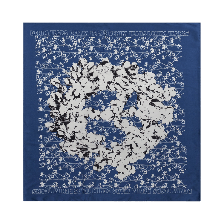 Denim Tears Cotton Wreath Silk Bandana 'Blue'