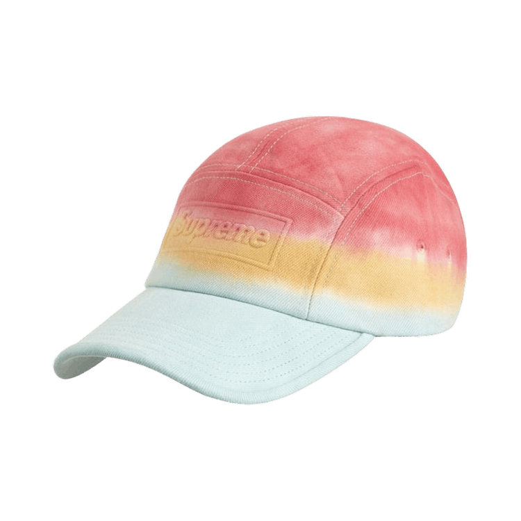 Supreme Embossed Denim Camp Cap 'Red Dip Dye'