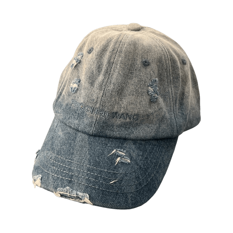 Feng Chen Wang Denim Washed Printed Cap 'Blue'