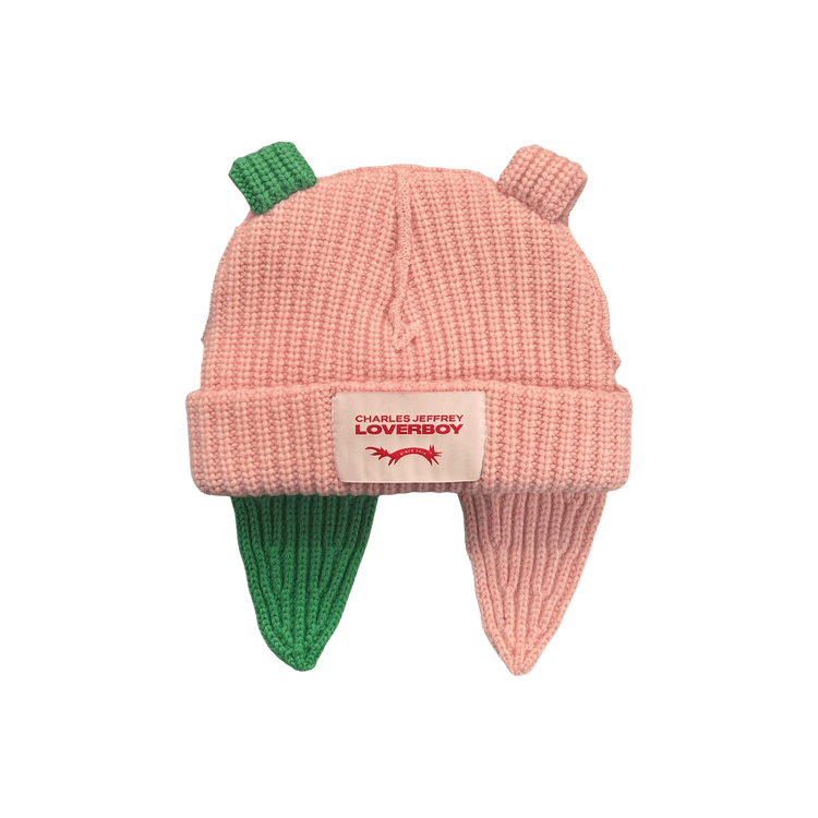 Charles Jeffrey Loverboy Chunky Rabbit Beanie 'Pink/Green'