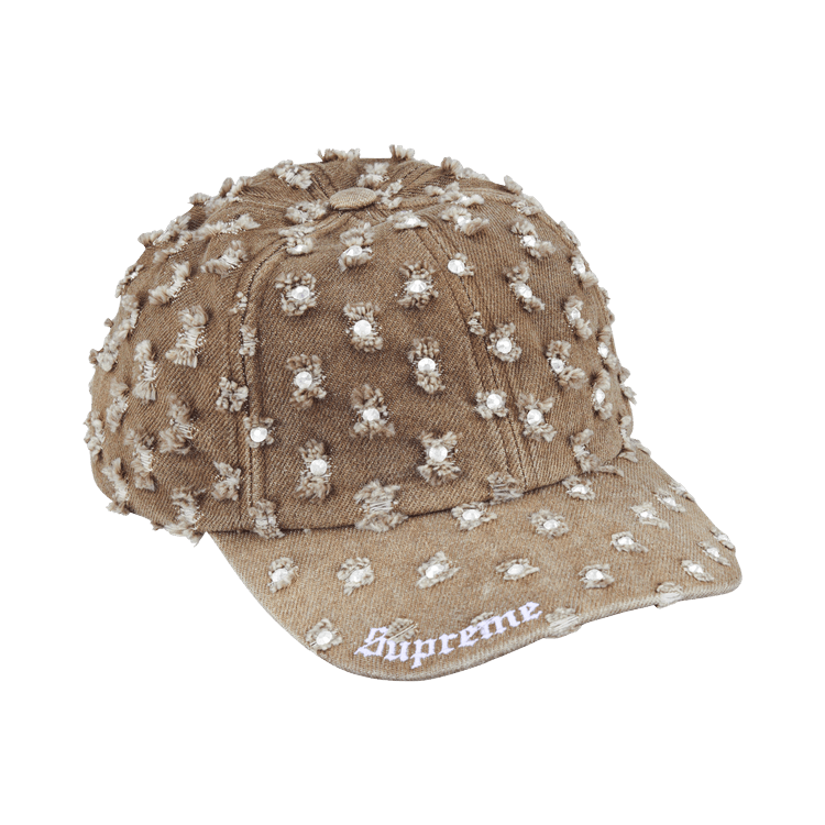 Supreme Hole Punch Rhinestone Denim 6-Panel 'Brown'