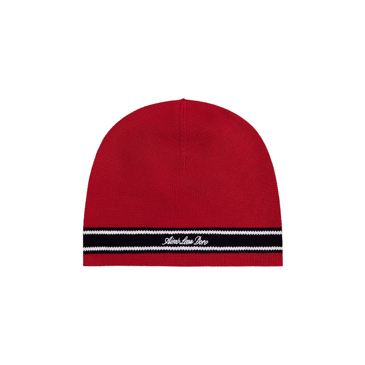 Aimé Leon Dore Stripe Knit Beanie 'Equestrian Red'
