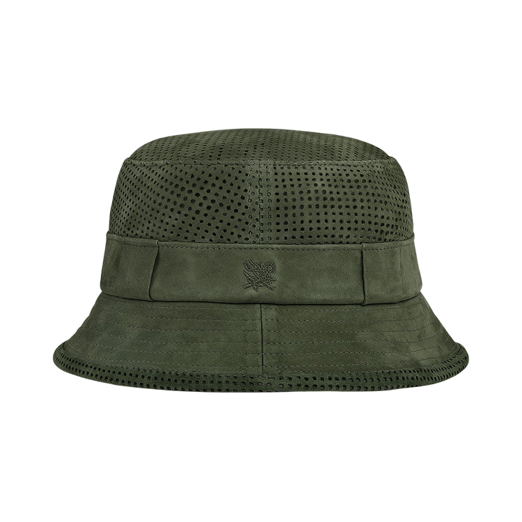 Aimé Leon Dore Perforated Suede Bucket Hat 'Deep Lichen Green'