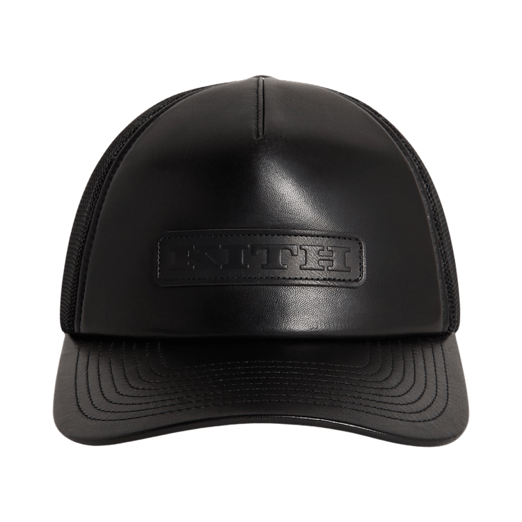 Kith Smooth Leather Nolan Trucker Hat 'Black'