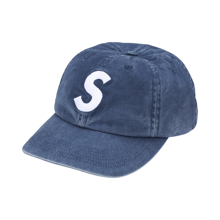 Supreme Washed Canvas S Logo 6-Panel 'Navy'