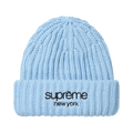Supreme Classic Logo Chunky Ribbed Beanie 'Light Blue'