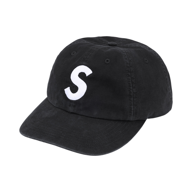 Supreme Washed Canvas S Logo 6-Panel 'Black'