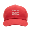 Ami Red Cotton "Thank You For Being a Friend" Cap 'Ruby Red Washed'