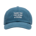 Ami Blue Cotton "Thank You For Being a Friend" Cap 'Royal Blue Washed'