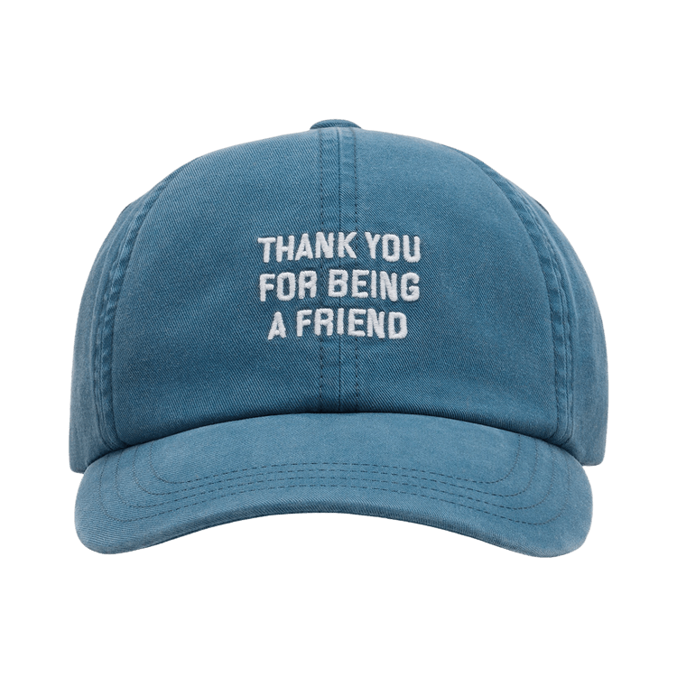 Ami Blue Cotton "Thank You For Being a Friend" Cap 'Royal Blue Washed'