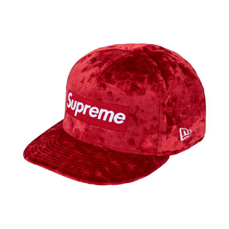 Supreme Crushed Velvet Box Logo New Era 'Red'