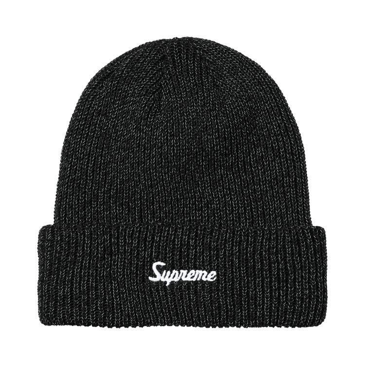 Supreme Loose Gauge Beanie 'Black Reflective'