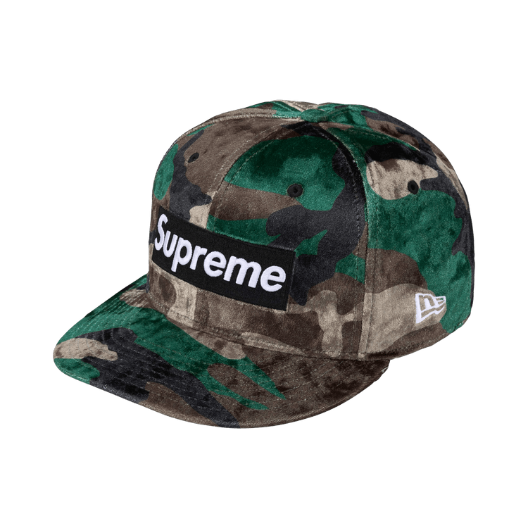 Supreme Crushed Velvet Box Logo New Era 'Woodland Camo'