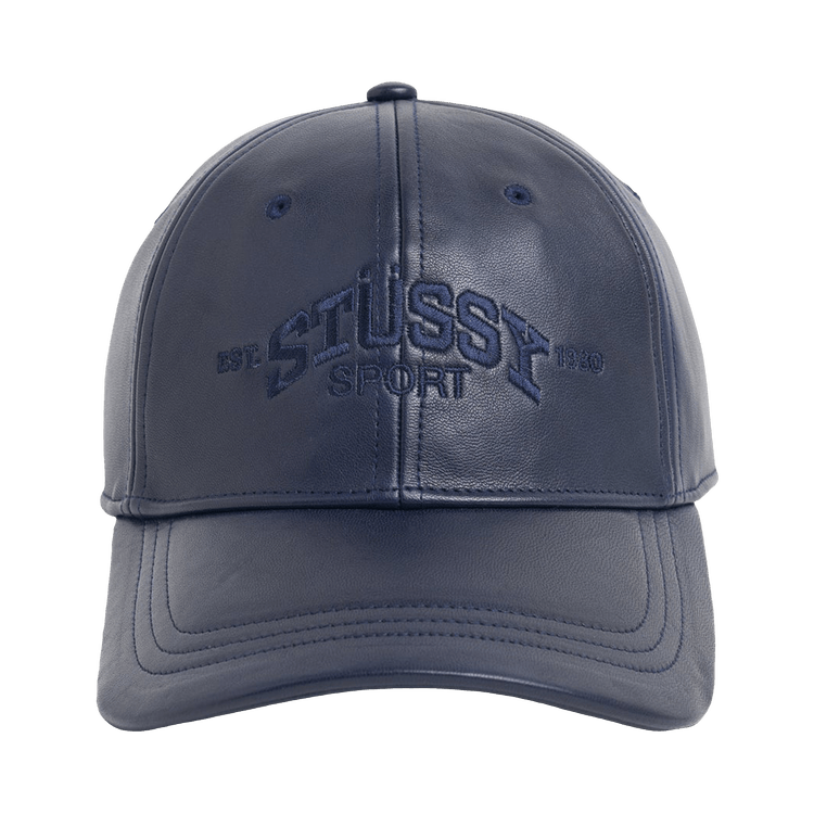 Stussy Sport Leather Cap 'Navy'