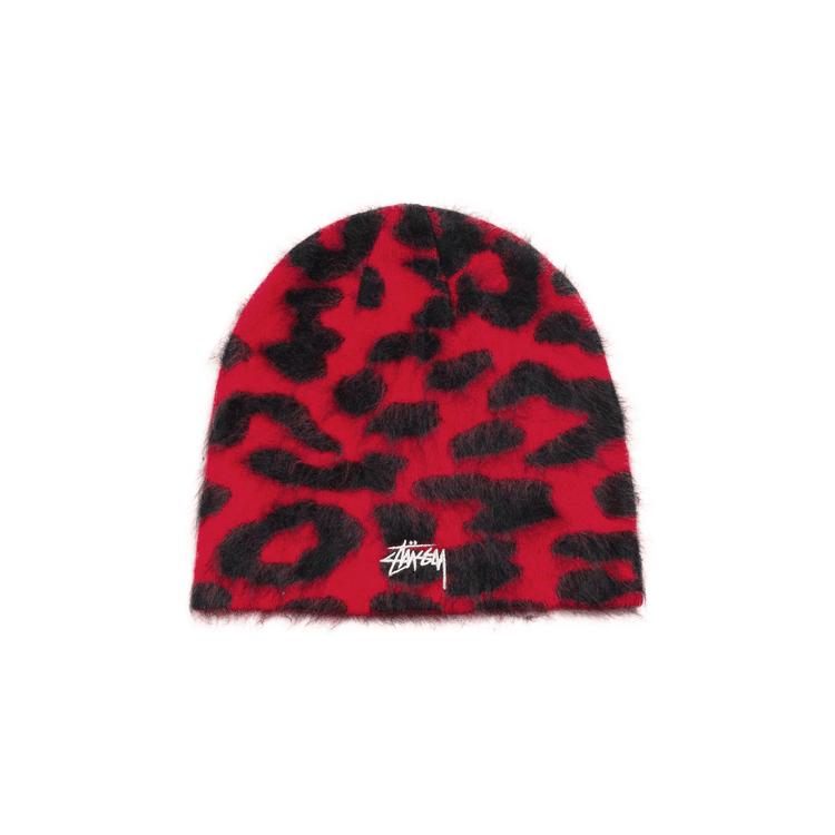 Stussy Cashmere Leopard Skullcap 'Red'