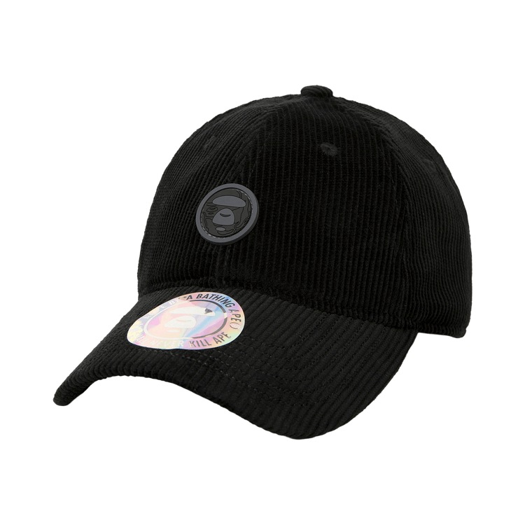 AAPE Moonface Patch Corduroy Cap 'Black'