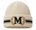 Marcelia Laurel Ribbed Beanie — Cream