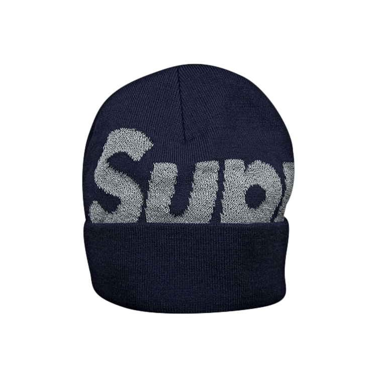 Supreme 3M Reflective Big Logo Beanie 'Navy'