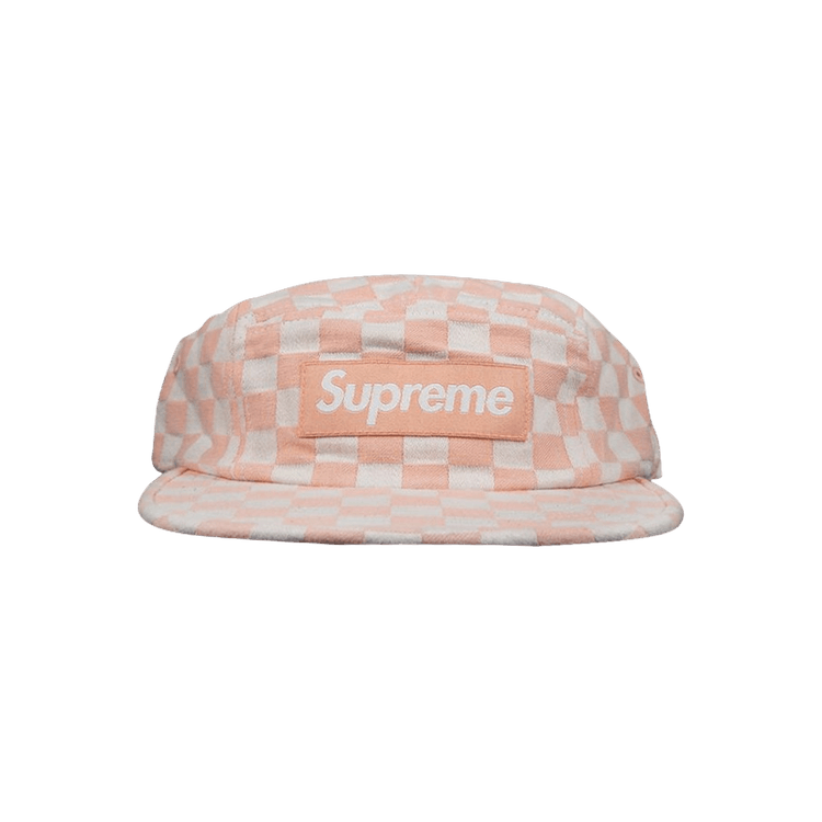 Supreme Checkerboard Camp Cap 'Peach'