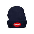 Supreme Rubber Patch Beanie 'Navy'