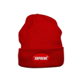 Supreme Rubber Patch Beanie 'Red'