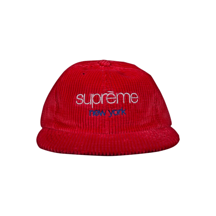 Supreme Waffle Cord Classic Logo 6-Panel 'Red'