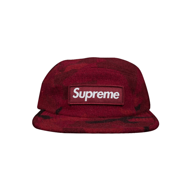 Supreme Camo Wool Camp Cap 'Burgundy'