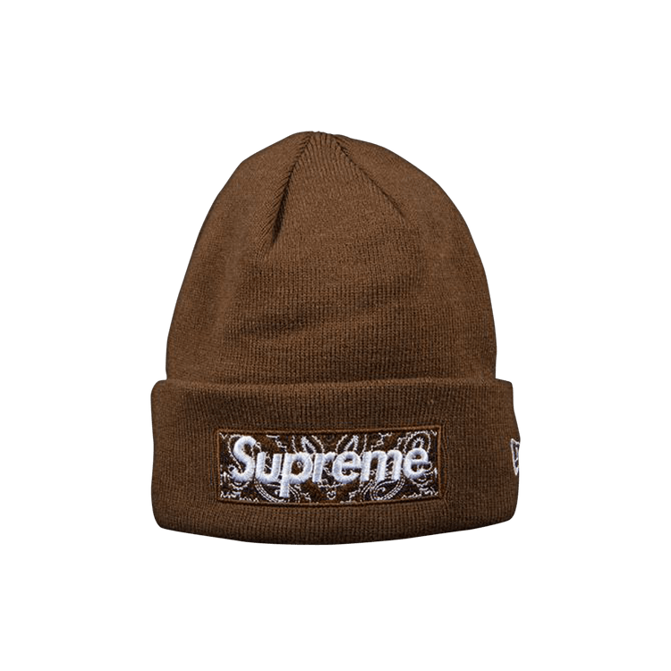 Supreme x New Era Bandana Box Logo Beanie 'Brown'