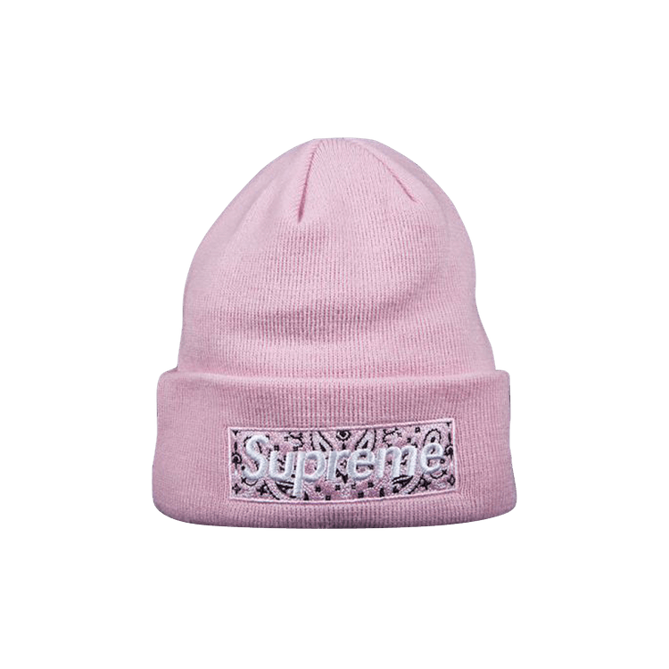 Supreme x New Era Bandana Box Logo Beanie 'Pink'