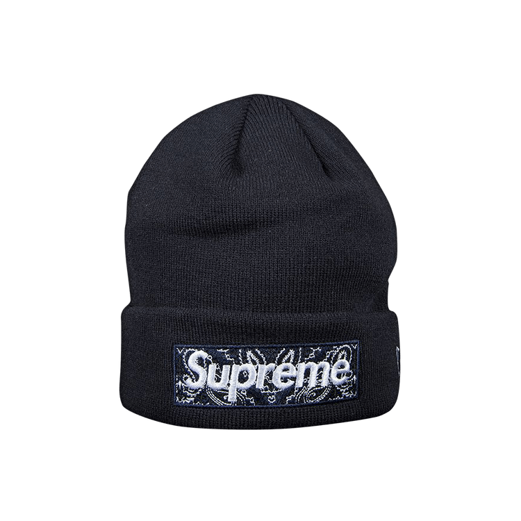 Supreme x New Era Bandana Box Logo Beanie 'Navy'