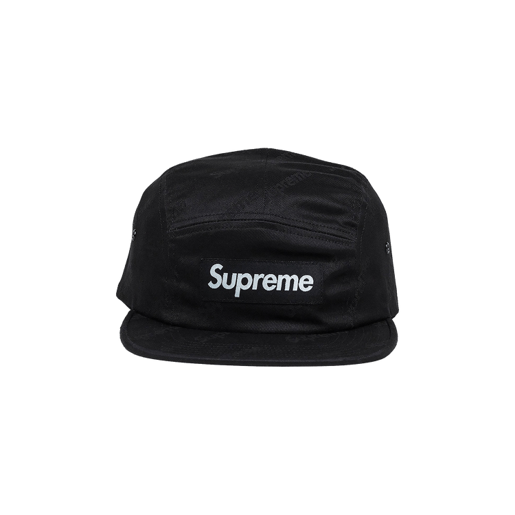 Supreme Jacquard Logos Twill Camp Cap 'Black'