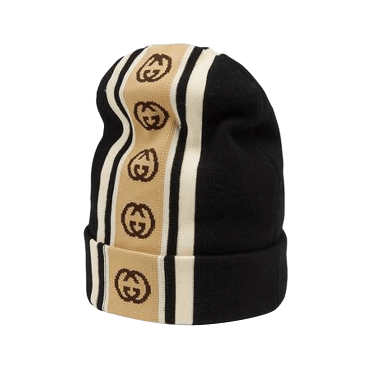 Gucci Wool Hat With Interlocking G Stripe 'Black'