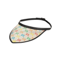 Gucci Black Leather Trim Multi-Color GG Print Clear Visor Hat 'Black'