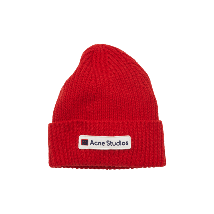 Acne Studios Logo Patch Wool Beanie 'Red'