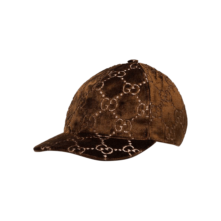 Gucci Velvet GG Logo Baseball Cap 'Brown'